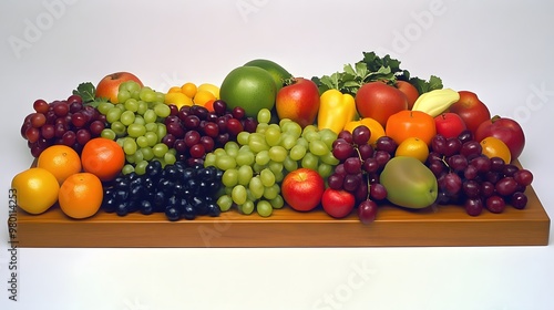 Nutrient Rich Fruit Medley: A Wooden Board Bounty