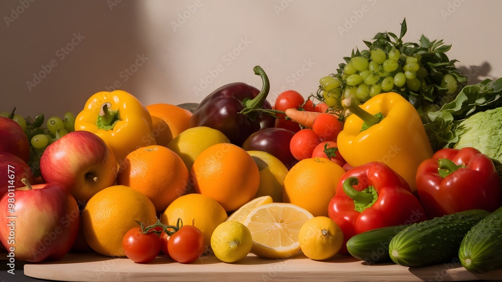 Nutrient Rich Fruit Medley: A Wooden Board Bounty Nutrient Rich Fruit Medley: A Wooden Board Bounty