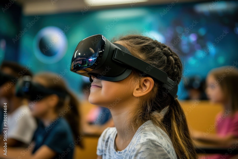 Young Girl Experiencing Virtual Reality Young Girl Experiencing Virtual Reality