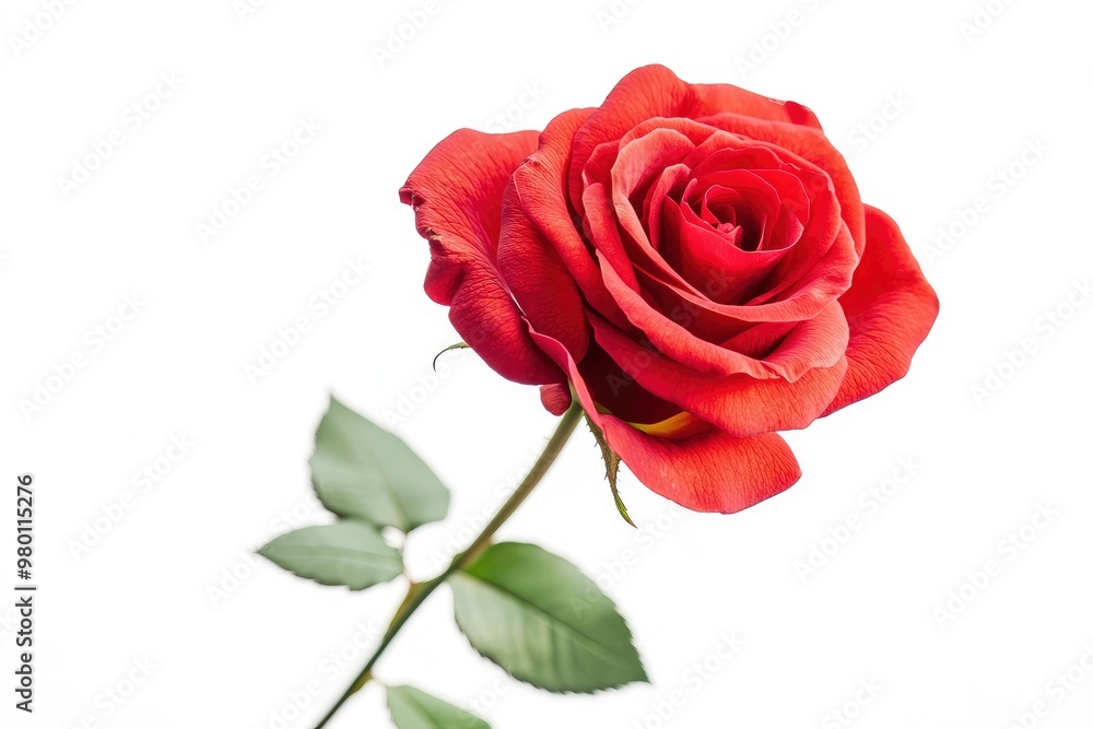 Red Rose Flower. Red Rose against on isolate white background. clipping path, ai Red Rose Flower. Red Rose against on isolate white background. clipping path, ai