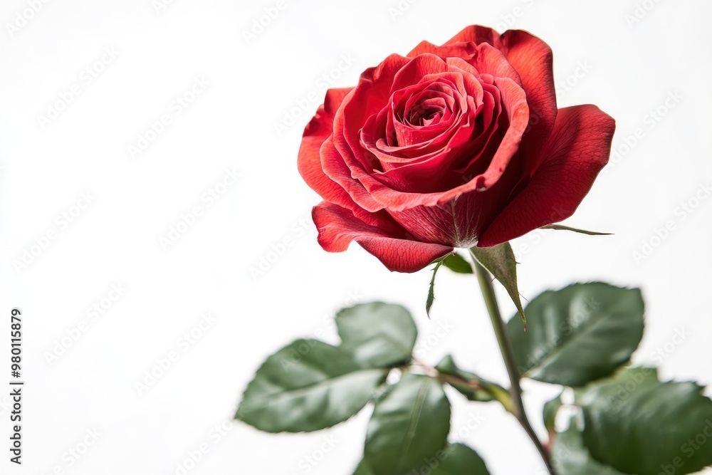 Red Rose Flower. Red Rose against on isolate white background. clipping path, ai Red Rose Flower. Red Rose against on isolate white background. clipping path, ai