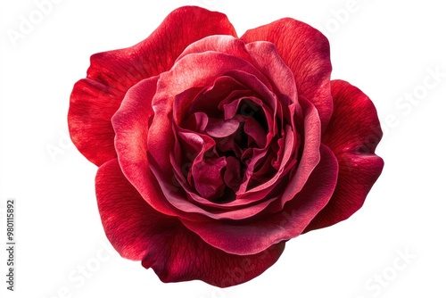 Red Rose Flower. Red Rose against on isolate white background. clipping path, ai