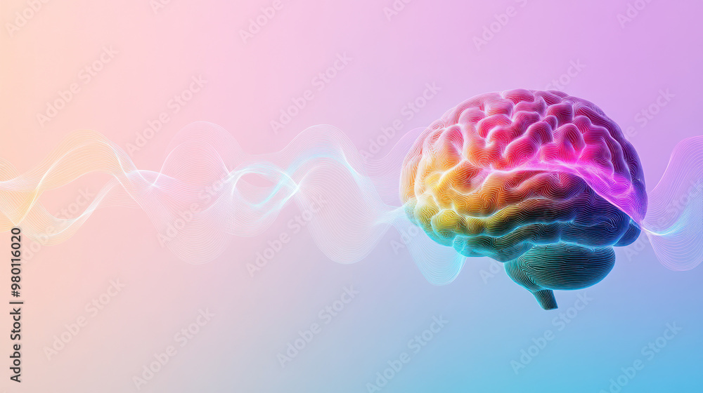 A vibrant brain illustration symbolizes creative flow and ideas. A vibrant brain illustration symbolizes creative flow and ideas.