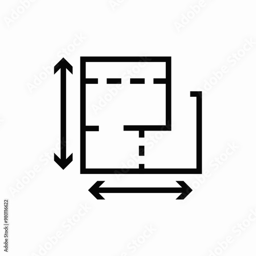 appartment square plan icon sign vector