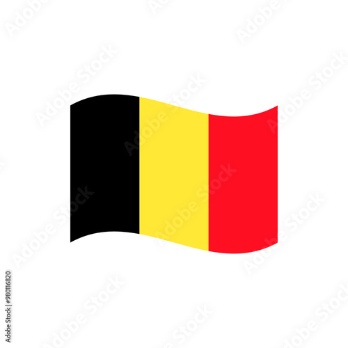 National flag of Belgium country. Belgium waving flag vector illustration isolated on white