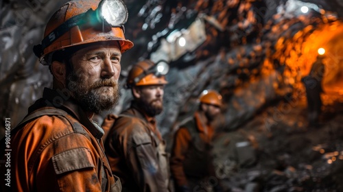 Wallpaper Mural group of miners watching the camera in a mine Torontodigital.ca
