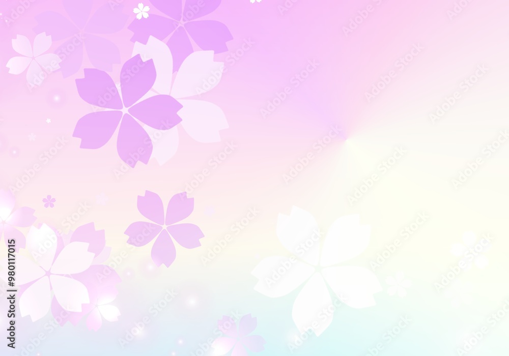 Serene Display of Delicate Blossoms in a Dreamy Pastel Gradient Background Serene Display of Delicate Blossoms in a Dreamy Pastel Gradient Background