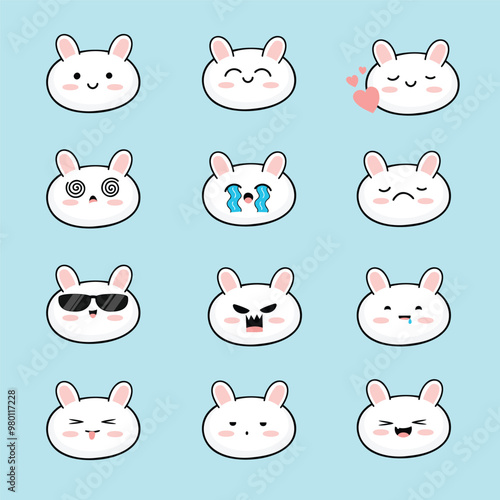 Cute animal character expression