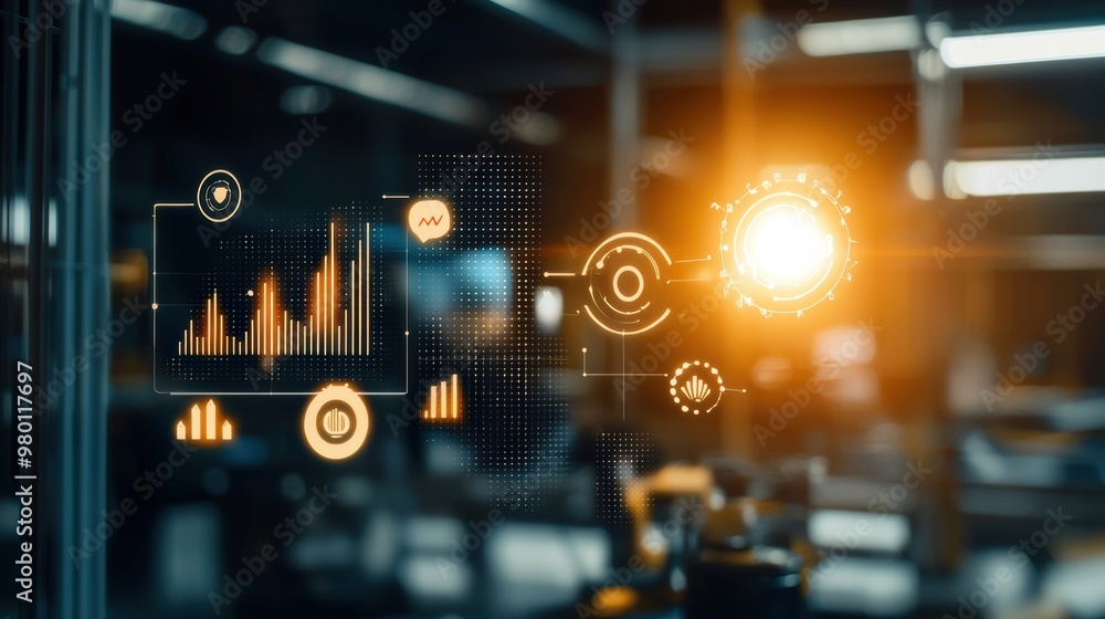 Digital Data Analytics Dashboard with Glowing Financial Charts and Graphs Digital Data Analytics Dashboard with Glowing Financial Charts and Graphs