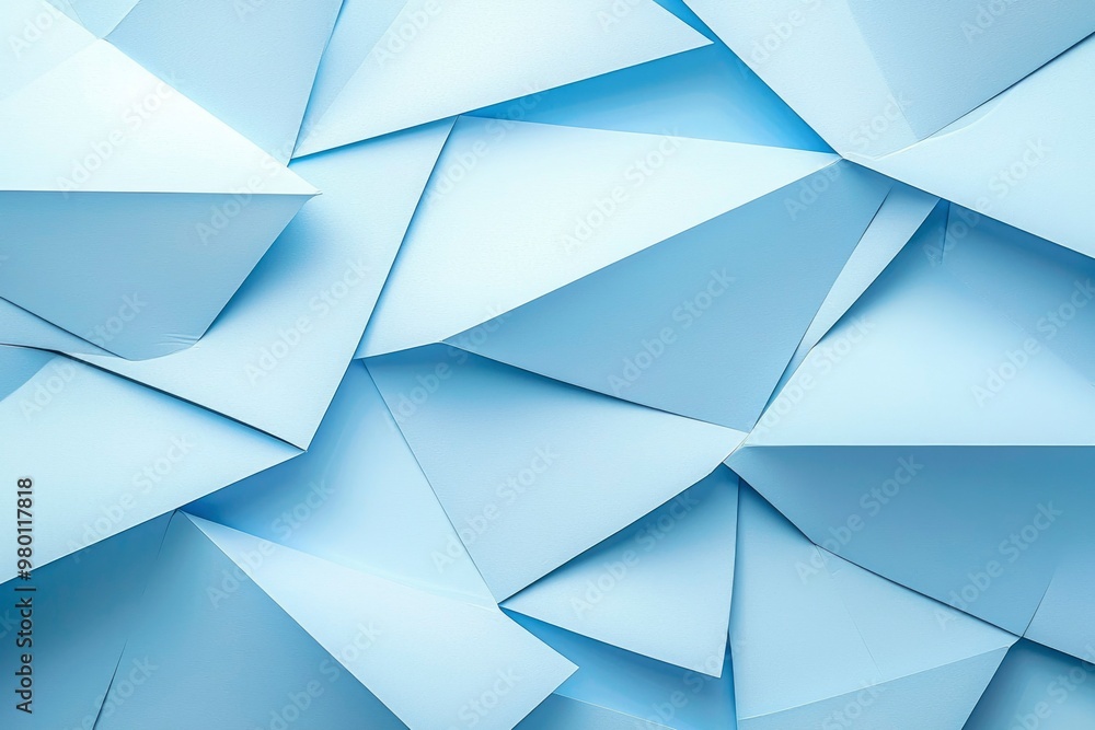 Obraz premium Abstract Geometric Pattern of Interlocking Light Blue Triangles