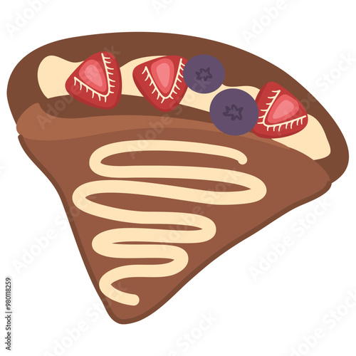 Crepes Filled with Banana and Chocolate Hazelnut Spread