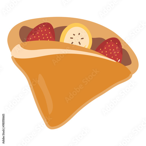  Crepes Stuffed with Strawberries and Bananas