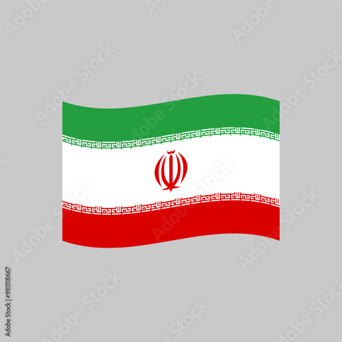 National flag of Iran. Iranian country wavy flag vector illustration 