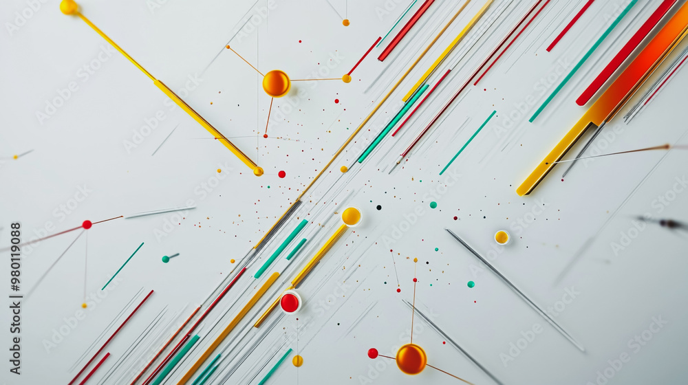 Abstract white background with Colorful geometric and circle lines. Digital future technology . Abstract business connection of lines from nodes innovation of communication in the network.
Abstract white background with Colorful geometric and circle lines. Digital future technology . Abstract business connection of lines from nodes innovation of communication in the network.