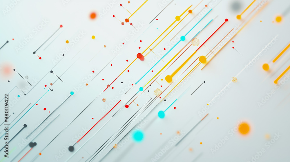 Abstract white background with Colorful geometric and circle lines. Digital future technology . Abstract business connection of lines from nodes innovation of communication in the network.
Abstract white background with Colorful geometric and circle lines. Digital future technology . Abstract business connection of lines from nodes innovation of communication in the network.