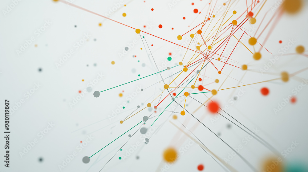 Abstract white background with Colorful geometric and circle lines. Digital future technology . Abstract business connection of lines from nodes innovation of communication in the network.
Abstract white background with Colorful geometric and circle lines. Digital future technology . Abstract business connection of lines from nodes innovation of communication in the network.