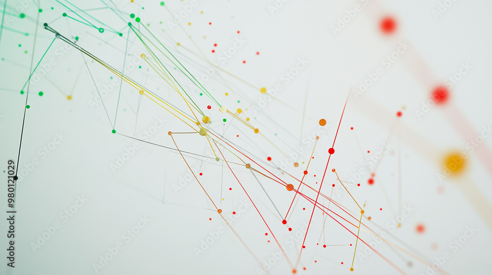 Abstract white background with Colorful geometric and circle lines. Digital future technology . Abstract business connection of lines from nodes innovation of communication in the network. Abstract white background with Colorful geometric and circle lines. Digital future technology . Abstract business connection of lines from nodes innovation of communication in the network.