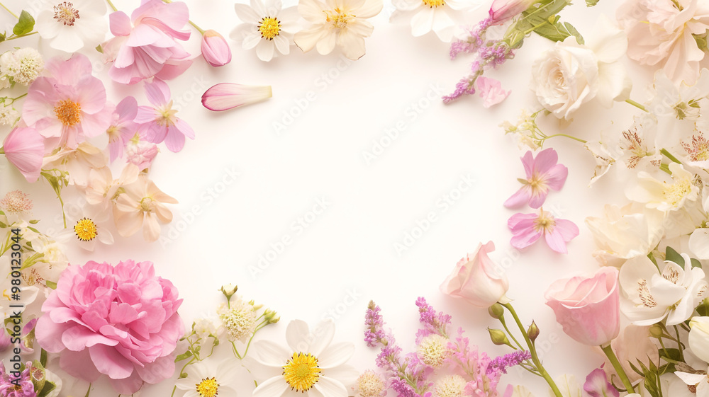 華やかな花イメージのフレーム素材,文字入れ,タイトル,見出し,テキスト,自然,花, 華やかな花イメージのフレーム素材,文字入れ,タイトル,見出し,テキスト,自然,花,
