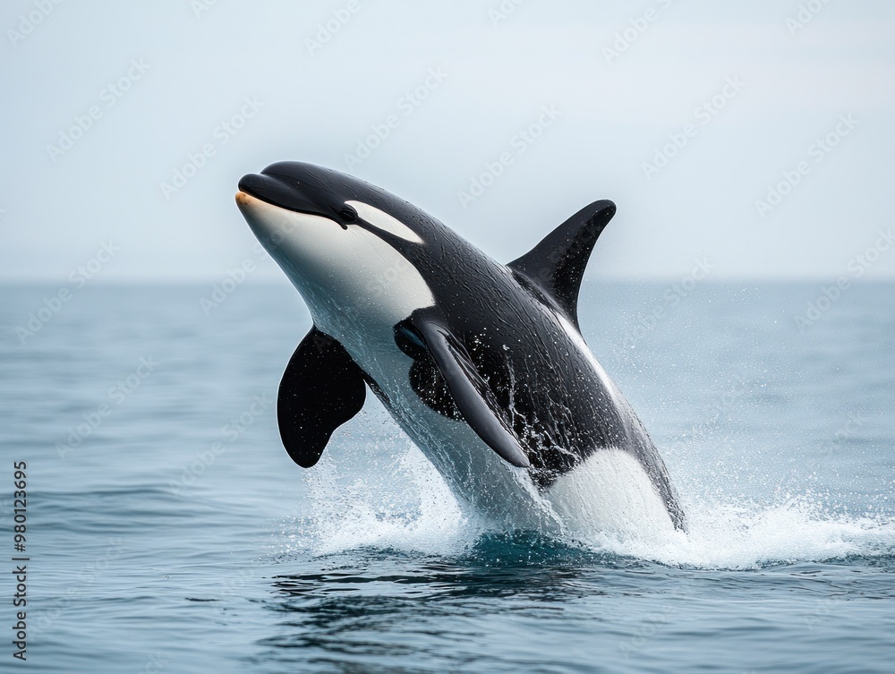 Obraz premium Orca Breaching in the Ocean