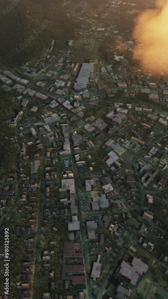 Top aerial view at sunset of Hot Springs Mountain in Arkansas. United States Top aerial view at sunset of Hot Springs Mountain in Arkansas. United States