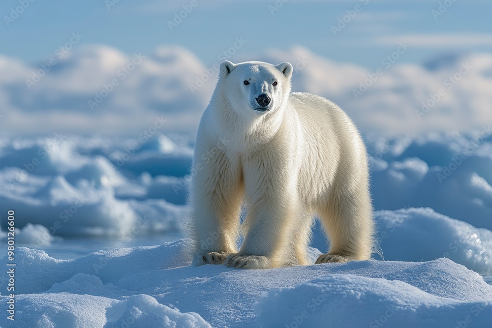 Polar Bear Standing on a Snow Drift in the Arctic Polar Bear Standing on a Snow Drift in the Arctic