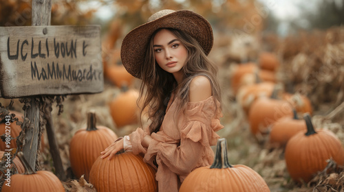 Autumn Elegance in the Pumpkin Patch photo