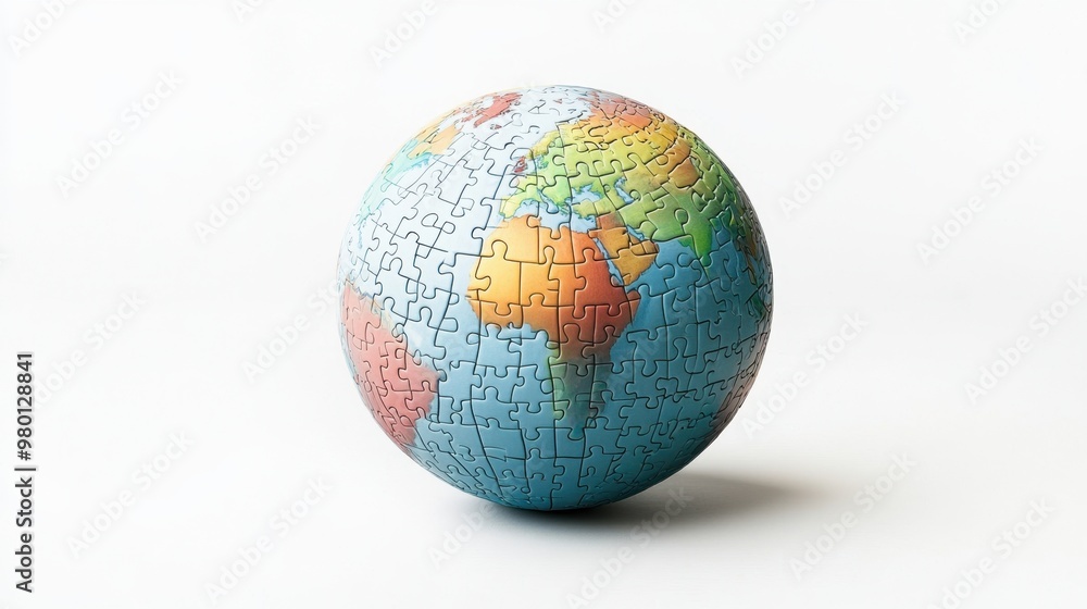 Puzzle earth planet on white background,Globe or sphere from puzzles on white background,Save The Earth illustration set,environment,Vector drawing,Hand drawn style,space for text. Puzzle earth planet on white background,Globe or sphere from puzzles on white background,Save The Earth illustration set,environment,Vector drawing,Hand drawn style,space for text.