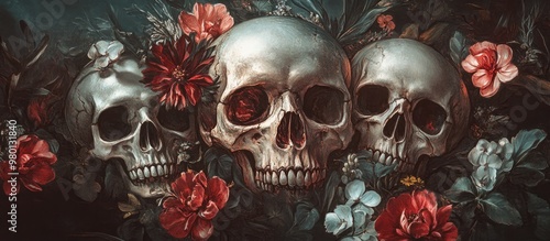 Explore striking skull 2d illustrations that embody macabre elegance ideal for infusing a sense of dark mystique into your creative projects Ignite your imagination today