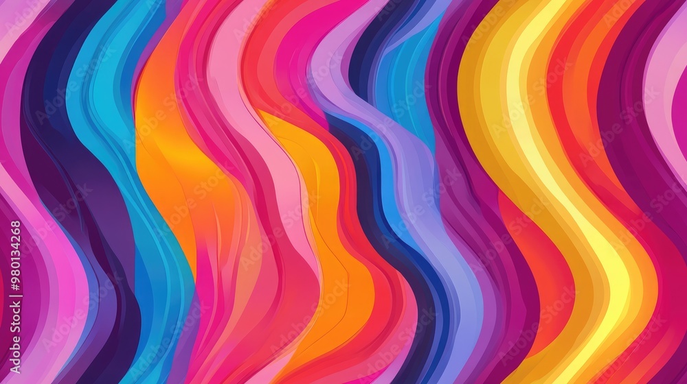 Vibrant seamless wavy striped pattern for design and background Vibrant seamless wavy striped pattern for design and background