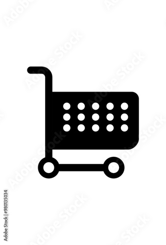 shopping cart icon isolated on white