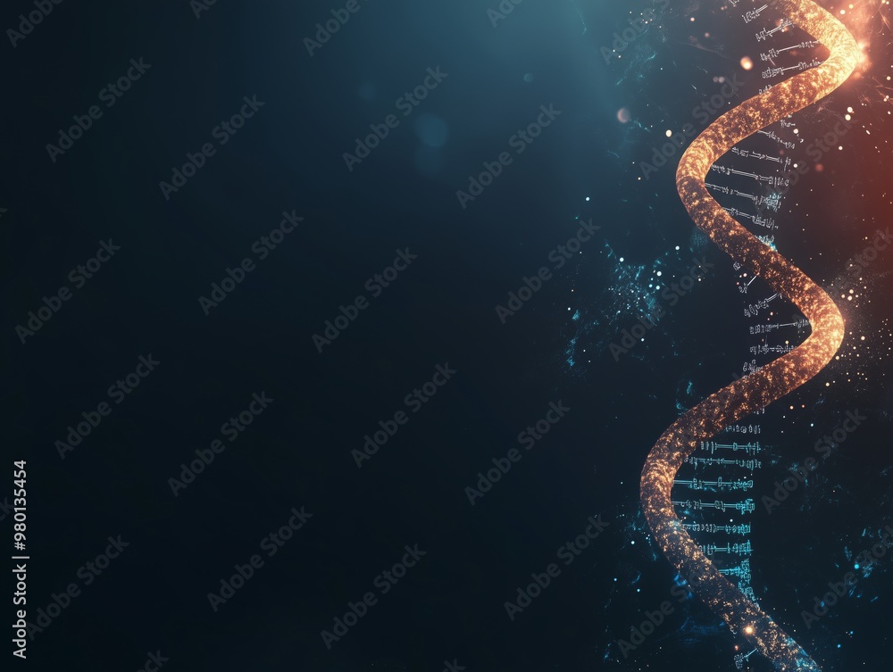 Abstract DNA Spin Microscopic View of Human Genome Structure on Dark Background Abstract DNA Spin Microscopic View of Human Genome Structure on Dark Background