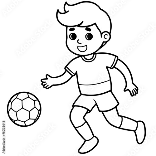 boy playing football, generative AI