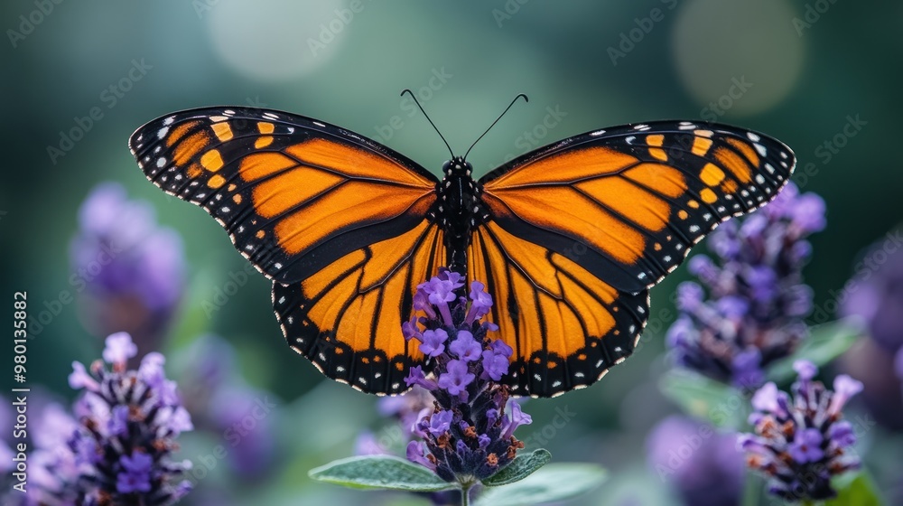 Monarch Butterfly on Lavender Monarch Butterfly on Lavender