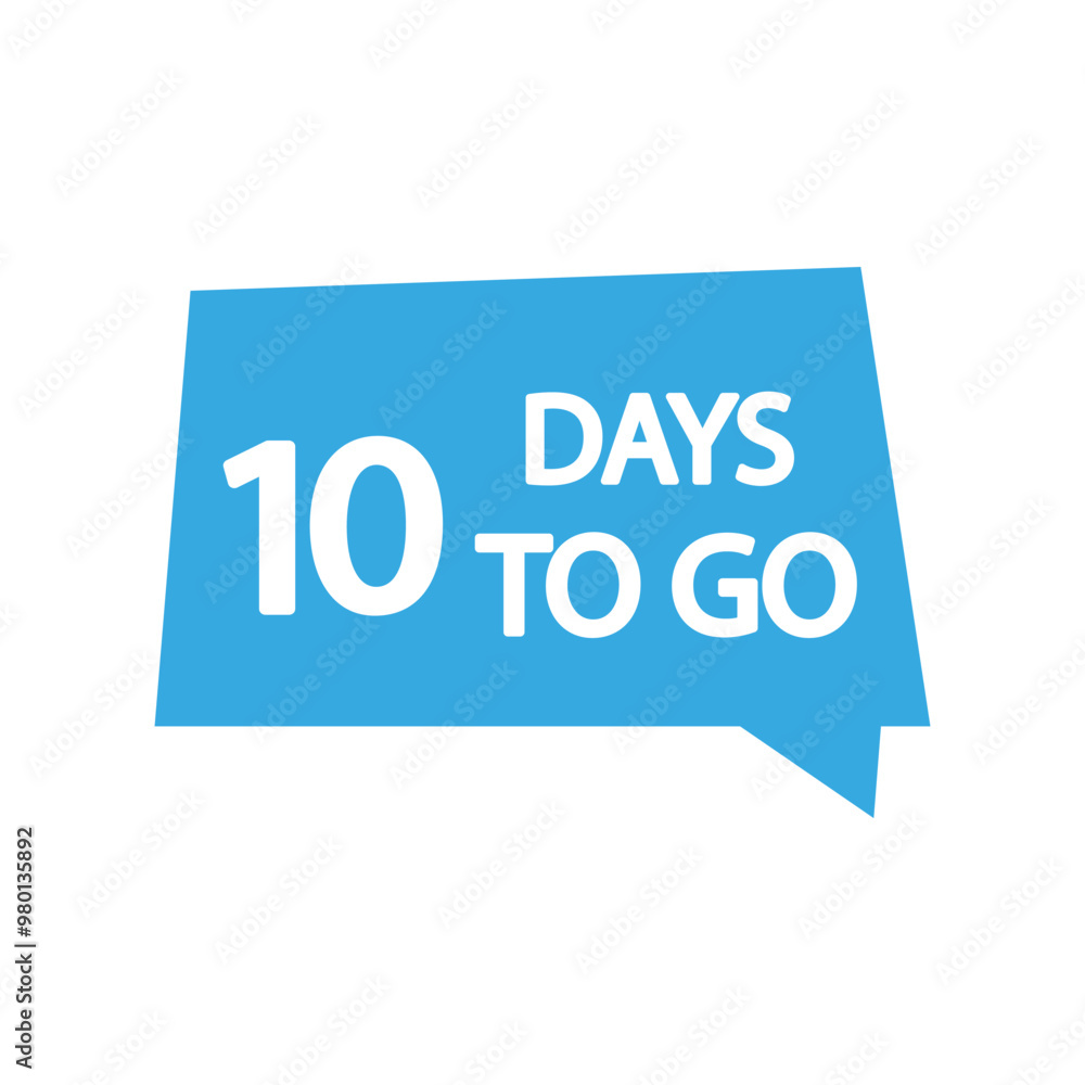 Countdown speech bubble. Number ten focus. Blue rectangular icon. Vector design. Countdown speech bubble. Number ten focus. Blue rectangular icon. Vector design.