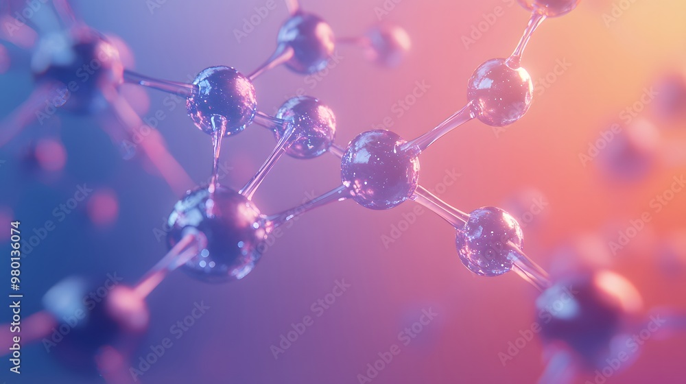 Abstract representation of a molecule with connected spheres Abstract representation of a molecule with connected spheres
