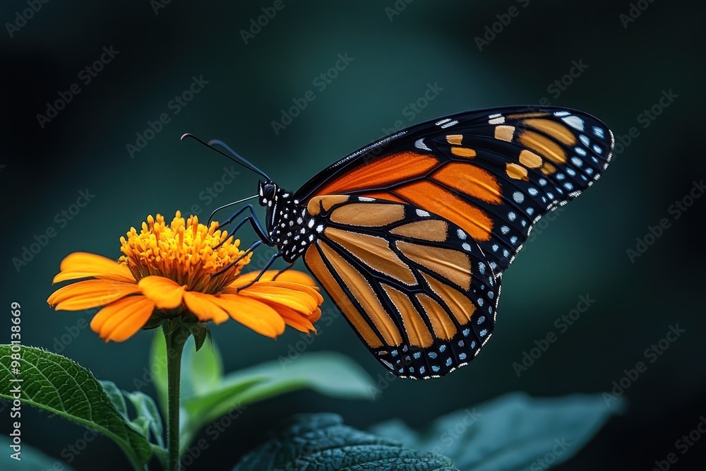 Monarch Butterfly on a Flower Monarch Butterfly on a Flower