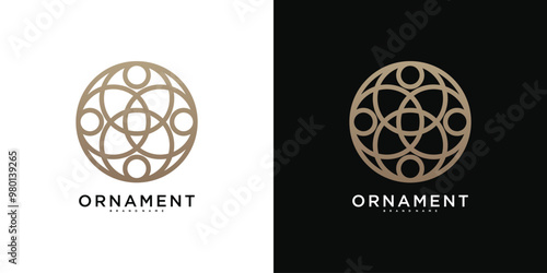 Floral ornament logo design, Abstrack beauty flower. Premium Vector