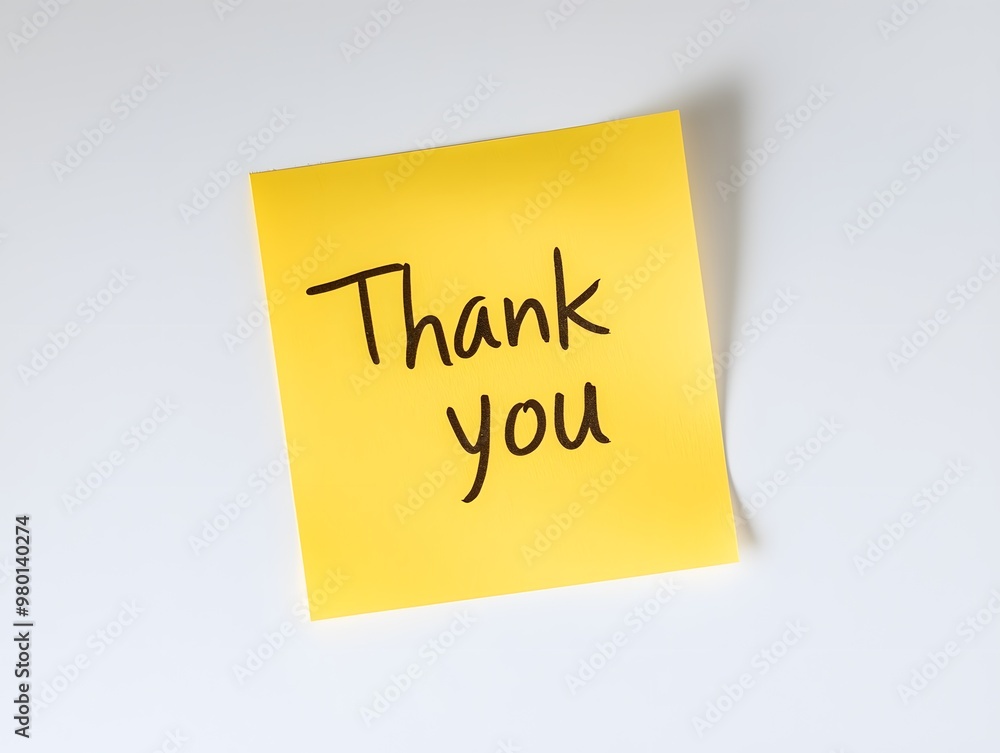 Yellow sticky note with handwritten Yellow sticky note with handwritten