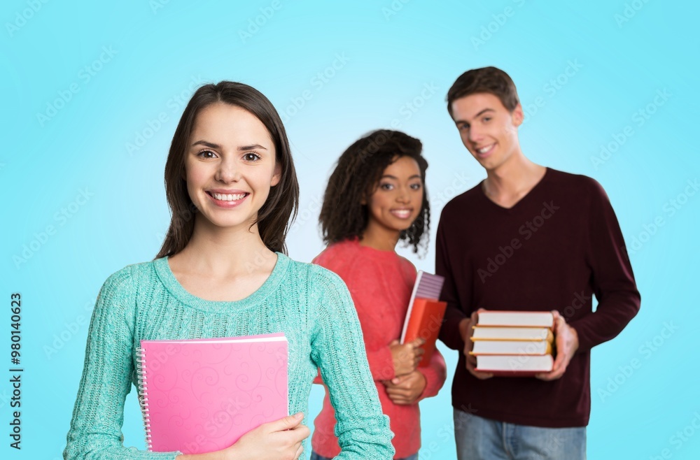 Modern Students Cheerful Young people together Modern Students Cheerful Young people together