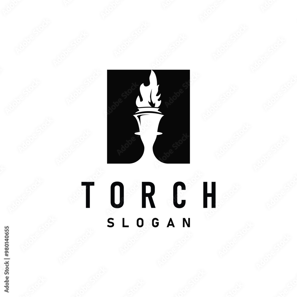 Illustration black silhouette torch logo flame design olympic sport victory inspiration Illustration black silhouette torch logo flame design olympic sport victory inspiration