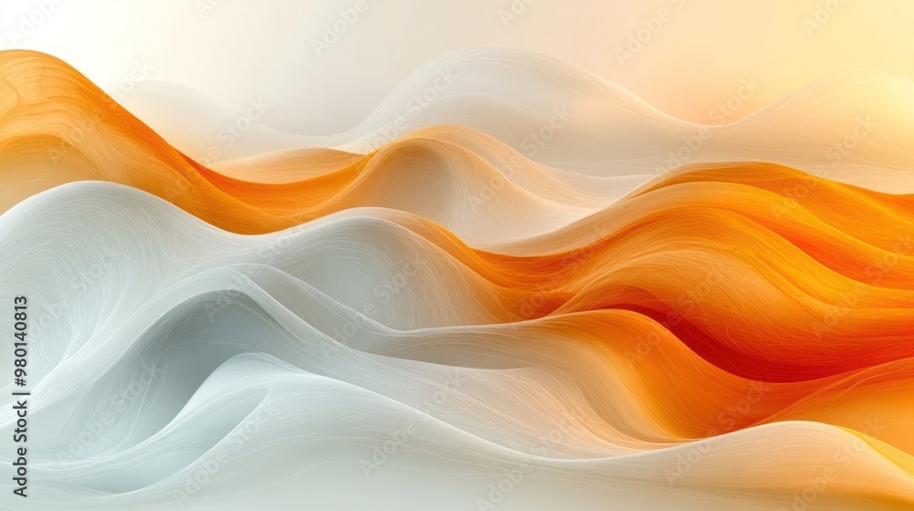 Abstract Orange and White Waves Abstract Orange and White Waves