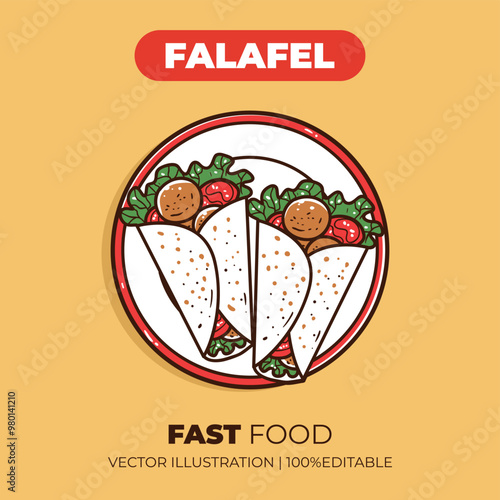 Fast food falafel vector illustration