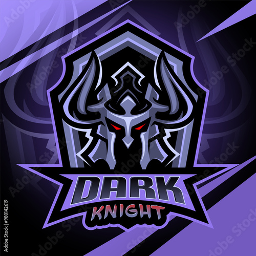 Dark knight esport mascot logo design photo