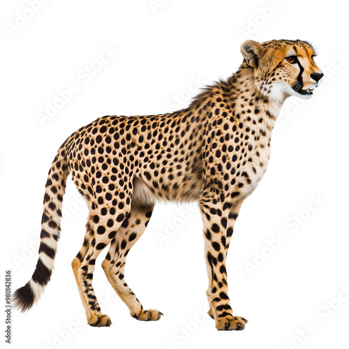 cheetah on a white background. Cheetah Day. World Wildlife Day