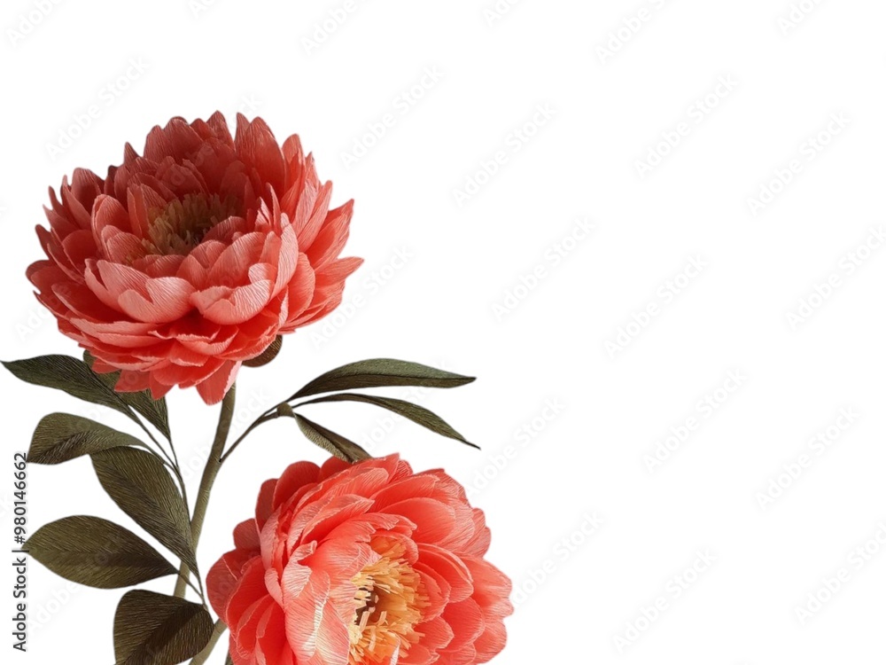 Light peach flower petals on a clean white background Light peach flower petals on a clean white background