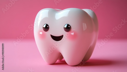 Smiling Tooth Cartoon Illustration