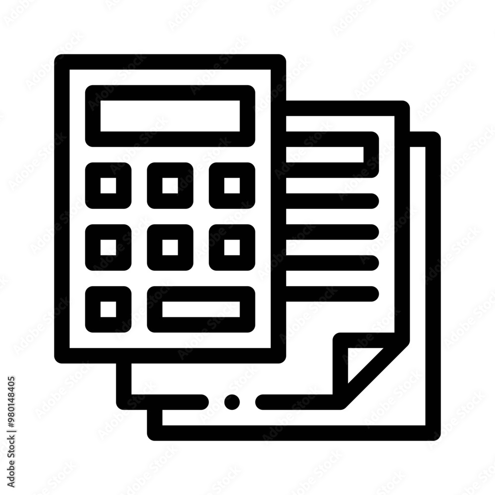 accounting line icon accounting line icon