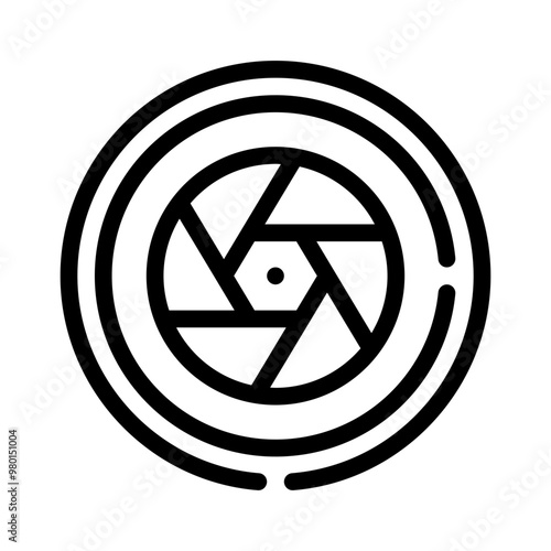 camera shutter line icon
