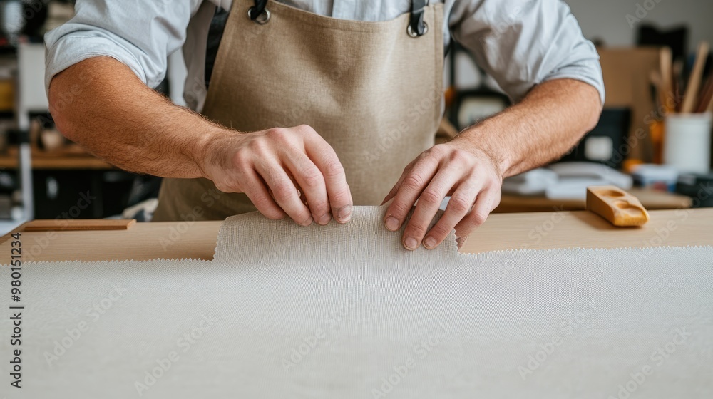 A skilled craftsman prepares materials in a workshop, showcasing attention to detail and dedication to the craft. A skilled craftsman prepares materials in a workshop, showcasing attention to detail and dedication to the craft.