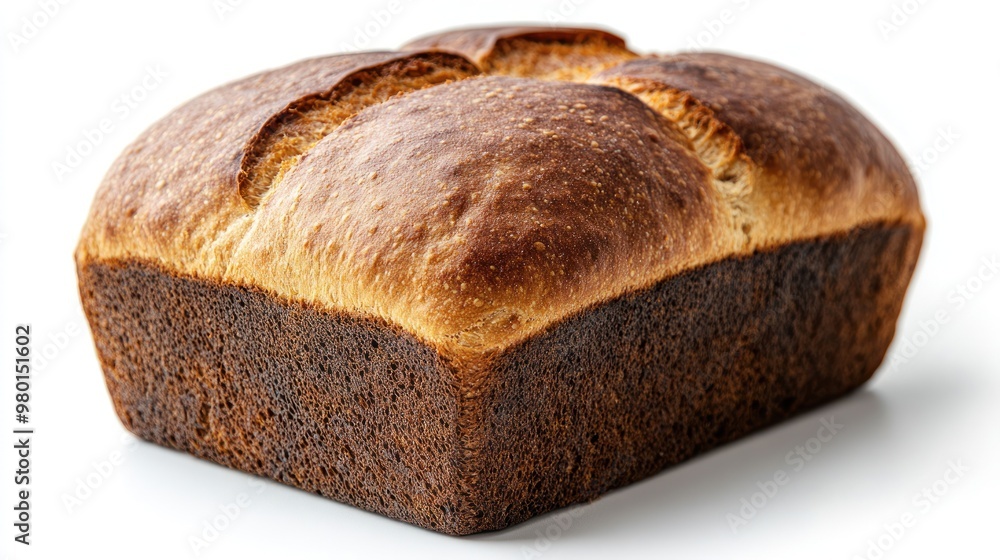 Freshly baked loaf of bread with a golden crust and soft interior. Freshly baked loaf of bread with a golden crust and soft interior.